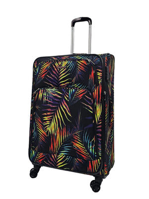 Soft Shell Butterfly Leaf Check Print Suitcase-TruClothing