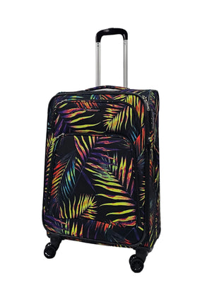 Soft Shell Butterfly Leaf Check Print Suitcase-TruClothing
