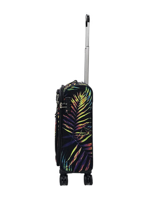 Soft Shell Butterfly Leaf Check Print Suitcase-TruClothing