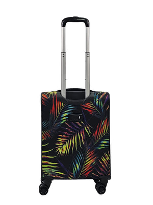Soft Shell Butterfly Leaf Check Print Suitcase-TruClothing