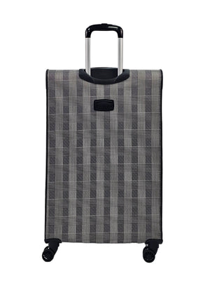 Soft Shell Butterfly Leaf Check Print Suitcase-TruClothing