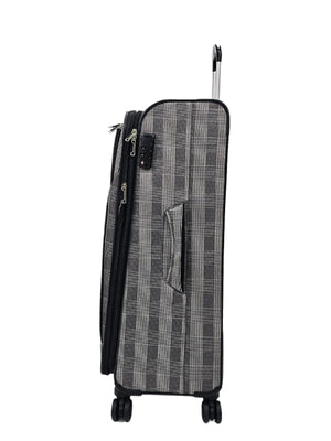 Soft Shell Butterfly Leaf Check Print Suitcase-TruClothing
