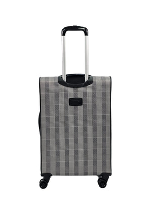 Soft Shell Butterfly Leaf Check Print Suitcase-TruClothing