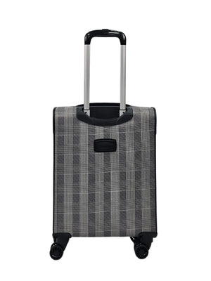 Soft Shell Butterfly Leaf Check Print Suitcase-TruClothing