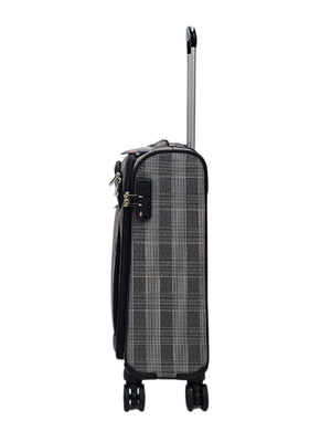 Soft Shell Butterfly Leaf Check Print Suitcase-TruClothing
