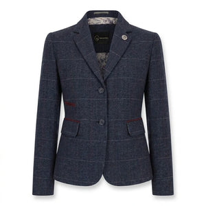 TPW-32 - Women's Navy Wool Blend Tweed Blazer Waistcoat