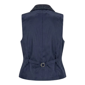 TPW-32 - Women's Navy Wool Blend Tweed Blazer Waistcoat