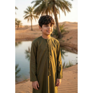 TT-001 - Boy's Emirati Thobe Islamic Clothing String Tassel-TruClothing