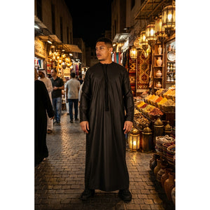 TT-001 - Men's Emirati Thobe Islamic Clothing String Tassel-TruClothing