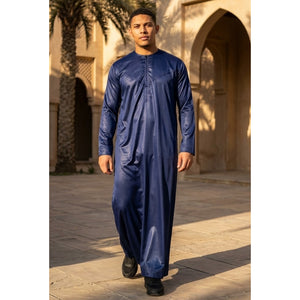 TT-002 - Men's Satin Emirati Thobe Islamic Clothing-TruClothing