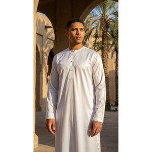 TT-002 - Men's Satin Emirati Thobe Islamic Clothing-TruClothing