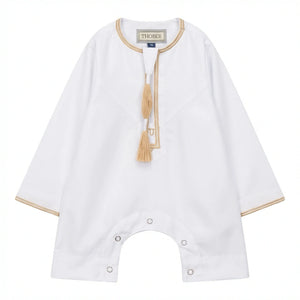 TT-003 - Baby Toddler Emirati Omani Gold Tassel Romper Thobe-TruClothing