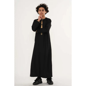TT-003 - Boy's Emirati Omani Gold Tassel Embroidery Thobe-TruClothing