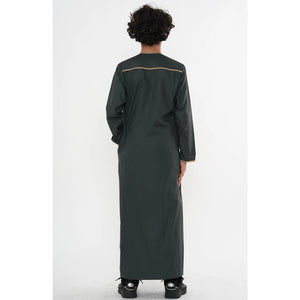 TT-003 - Boy's Emirati Omani Gold Tassel Embroidery Thobe-TruClothing