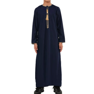 TT-003 - Boy's Emirati Omani Gold Tassel Embroidery Thobe-TruClothing