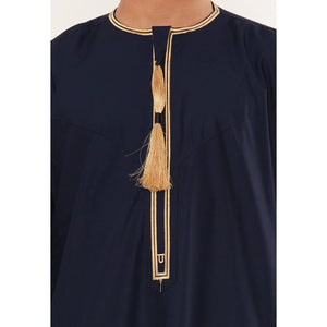 TT-003 - Boy's Emirati Omani Gold Tassel Embroidery Thobe-TruClothing