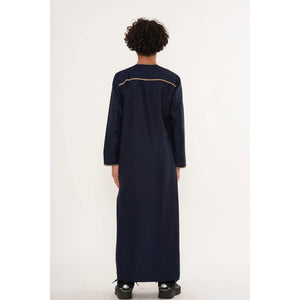 TT-003 - Boy's Emirati Omani Gold Tassel Embroidery Thobe-TruClothing