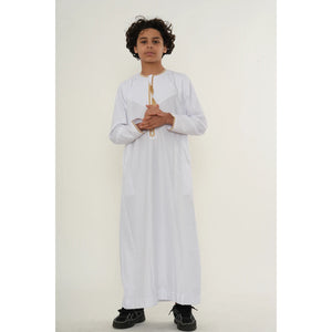 TT-003 - Boy's Emirati Omani Gold Tassel Embroidery Thobe-TruClothing