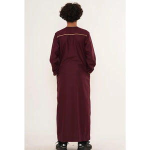 TT-003 - Boy's Emirati Omani Gold Tassel Embroidery Thobe-TruClothing