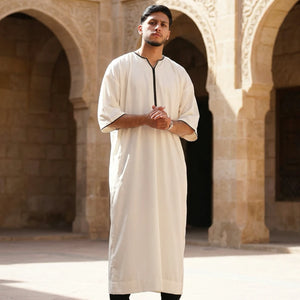 TT-006 - Men's Emirati Omani Half Sleeve Thobe-TruClothing