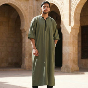 TT-006 - Men's Emirati Omani Half Sleeve Thobe-TruClothing