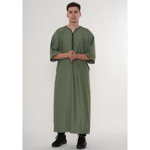 TT-006 - Men's Emirati Omani Half Sleeve Thobe-TruClothing