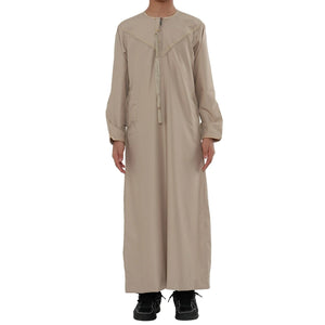 TT-007 - Boy's Emirati Omani Gold Embroidery Thobe-TruClothing