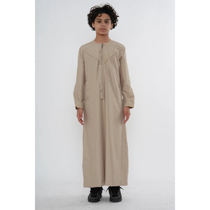 TT-007 - Boy's Emirati Omani Gold Embroidery Thobe-TruClothing