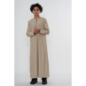 TT-007 - Boy's Emirati Omani Gold Embroidery Thobe-TruClothing