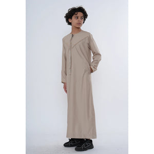 TT-007 - Boy's Emirati Omani Gold Embroidery Thobe-TruClothing