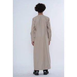 TT-007 - Boy's Emirati Omani Gold Embroidery Thobe-TruClothing