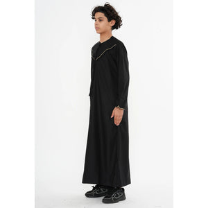 TT-007 - Boy's Emirati Omani Gold Embroidery Thobe-TruClothing