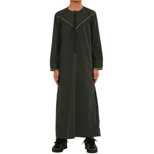 TT-007 - Boy's Emirati Omani Gold Embroidery Thobe-TruClothing