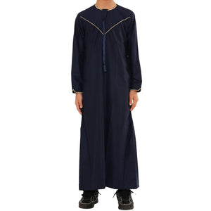 TT-007 - Boy's Emirati Omani Gold Embroidery Thobe-TruClothing