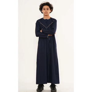 TT-007 - Boy's Emirati Omani Gold Embroidery Thobe-TruClothing