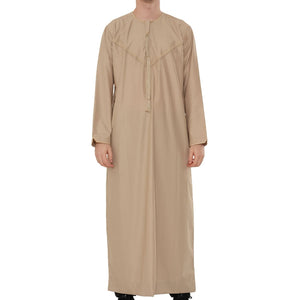 TT-007 - Men's Emirati Omani Gold Embroidery Thobe-TruClothing