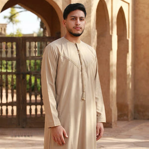 TT-007 - Men's Emirati Omani Gold Embroidery Thobe-TruClothing