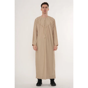TT-007 - Men's Emirati Omani Gold Embroidery Thobe-TruClothing