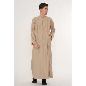 TT-007 - Men's Emirati Omani Gold Embroidery Thobe-TruClothing