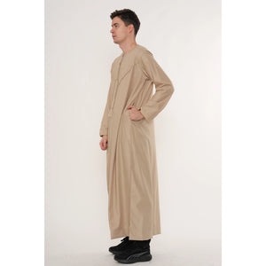 TT-007 - Men's Emirati Omani Gold Embroidery Thobe-TruClothing