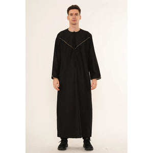 TT-007 - Men's Emirati Omani Gold Embroidery Thobe-TruClothing