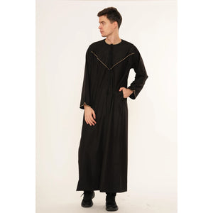 TT-007 - Men's Emirati Omani Gold Embroidery Thobe-TruClothing