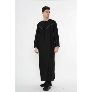TT-007 - Men's Emirati Omani Gold Embroidery Thobe-TruClothing