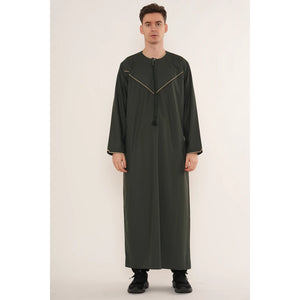 TT-007 - Men's Emirati Omani Gold Embroidery Thobe-TruClothing