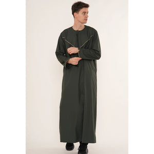 TT-007 - Men's Emirati Omani Gold Embroidery Thobe-TruClothing