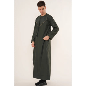 TT-007 - Men's Emirati Omani Gold Embroidery Thobe-TruClothing