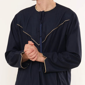 TT-007 - Men's Emirati Omani Gold Embroidery Thobe-TruClothing