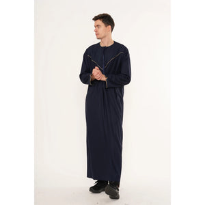 TT-007 - Men's Emirati Omani Gold Embroidery Thobe-TruClothing