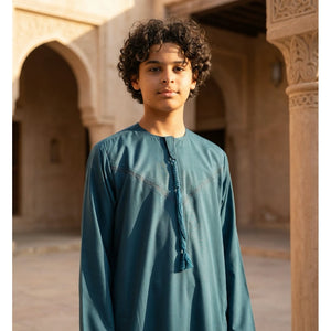 TT-008 - Boy's Emirati Omani Tassel Thobe-TruClothing