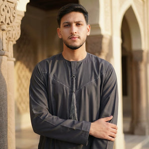 TT-008 - Men's Emirati Omani Arab Tassel Thobe-TruClothing
